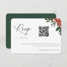 QR-Code für zeitgenössische Chic Winter-Hochzeit RSVP Karte