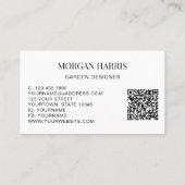 QR Code Garden Designer Aquarellgrün Visitenkarte (Rückseite)