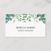 QR Code Garden Designer Aquarellgrün Visitenkarte (Vorderseite)