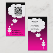 qr Code-Gedankenblase (Rosa verblassen) Visitenkarte (Vorne/Hinten)