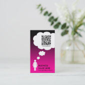 qr Code-Gedankenblase (Rosa verblassen) Visitenkarte (Stehend Vorderseite)