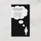 qr Code-Gedankenblase (weibliches Strichmännchen) Visitenkarte (Rückseite)