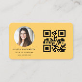 QR-Code Gelbe Foto Visitenkarte (Vorderseite)