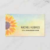 QR Code Gelbe Sonnenblume Visitenkarte (Vorderseite)