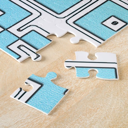 QR-Code - Gelbes Aqua Puzzle (Seite)