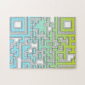 QR-Code - Gelbes Aqua Puzzle (Horizontal)