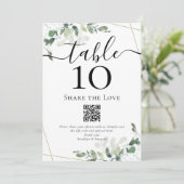 QR-Code Gemeinsame Nutzung der Liebe Eukalyptus-Ti Einladung (Stehend Vorderseite)