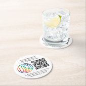 QR Code Generator & Business Logo Einfach modern Runder Pappuntersetzer (Vor Ort)