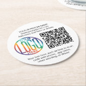 QR Code Generator & Business Logo Einfach modern Runder Pappuntersetzer (Angewinkelt)