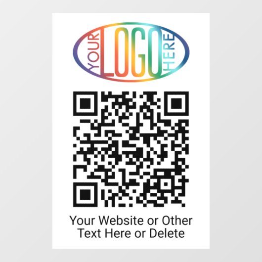 QR Code Generator & Business Logo Einfach weiß Fensteraufkleber (Blatt)