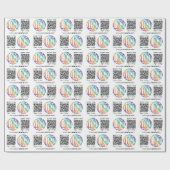 QR Code Generator & Business Logo Modern Promo Geschenkpapier (Flach)