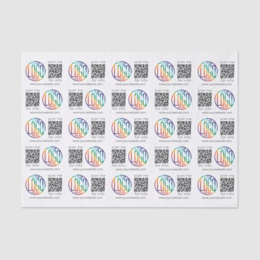 QR Code Generator & Business Logo Modern Promo Seidenpapier (Vorderseite)