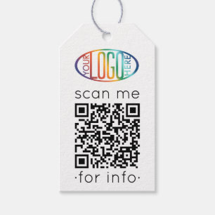 QR Code Generator & Business-Logo Moderne Minimal Geschenkanhänger