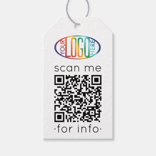 QR Code Generator & Business-Logo Moderne Minimal Geschenkanhänger (Vorderseite)