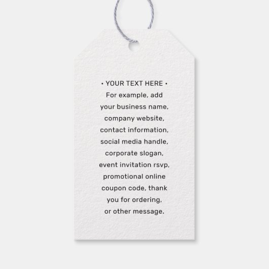 QR Code Generator & Business-Logo Moderne Minimal Geschenkanhänger (Rückseite)