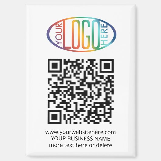 QR Code Generator & Business Logo Werbefläche Magnet (Vorderseite)
