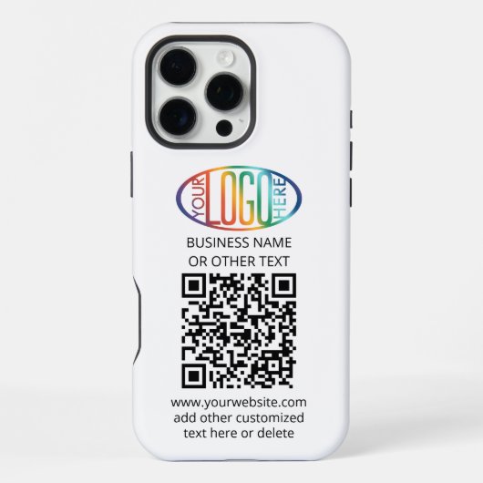 QR-Code-Generator & Firmenlogo Modern Minimalistis iPhone Hülle (Rückseite)