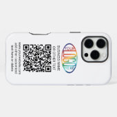 QR-Code-Generator & Firmenlogo Modern Minimalistis iPhone Hülle (Rückseite (Horizontal))