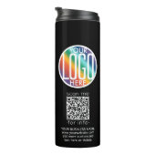 QR-Code-Generator Geschäft Logo Werbe Schwarz Thermosbecher (Nach rechts gedreht)
