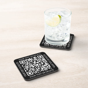 QR-Code-Generator Geschäft Promotional Schwarz Getränkeuntersetzer
