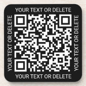 QR-Code-Generator Geschäft Promotional Schwarz Getränkeuntersetzer (Vorderseite)