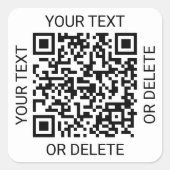 QR-Code-Generator Geschäft Promotional Weiß Quadratischer Aufkleber (Vorderseite)