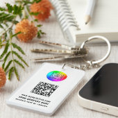 QR-Code-Generator-Geschäfts-Promo-Schlüsselanhänge Schlüsselanhänger (Vorderseite rechts)
