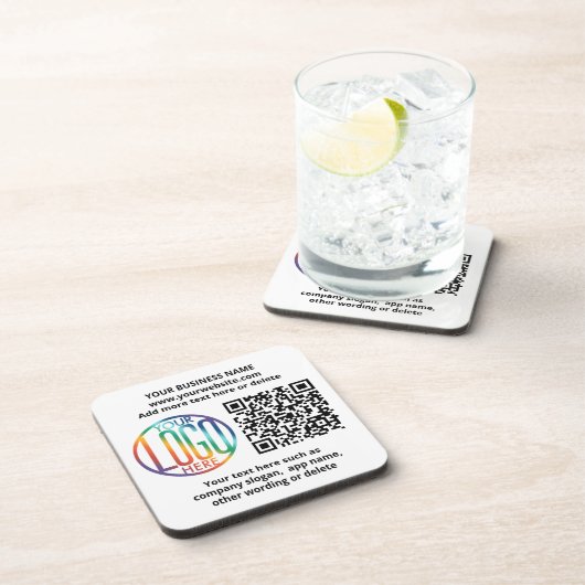 QR-Code-Generator & Ihr Geschäftslogo Werbeartikel Getränkeuntersetzer (Rechte Seite)