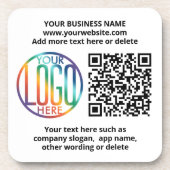 QR-Code-Generator & Ihr Geschäftslogo Werbeartikel Getränkeuntersetzer (Vorderseite)