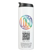 QR-Code-Generator & Ihr Logo Unternehmenswerbung Thermosbecher (Nach rechts gedreht)
