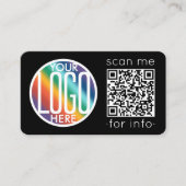 QR Code Generator & Logo Modern Minimalistisch Sch Visitenkarte (Vorderseite)