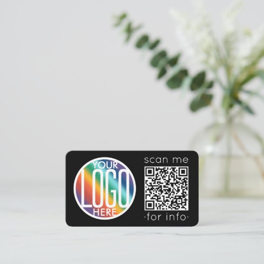 QR Code Generator & Logo Modern Minimalistisch Sch Visitenkarte (Stehend Vorderseite)