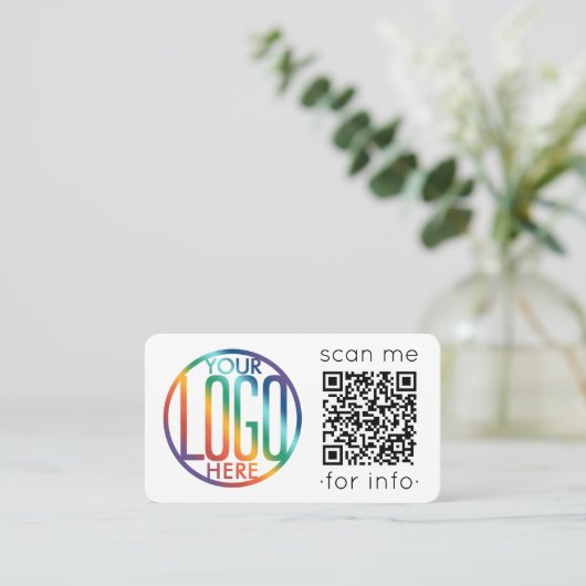 QR Code Generator & Logo Modern Minimalistisch Visitenkarte (Stehend Vorderseite)