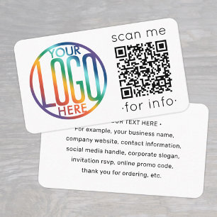 QR Code Generator & Logo Modern Minimalistisch Visitenkarte