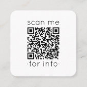 QR Code Generator Moderner Minimalistischer weißer Quadratische Visitenkarte (Vorderseite)