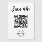 QR-Code Generator Scan Me Business-Logo Magnetkarte (Vorderseite)
