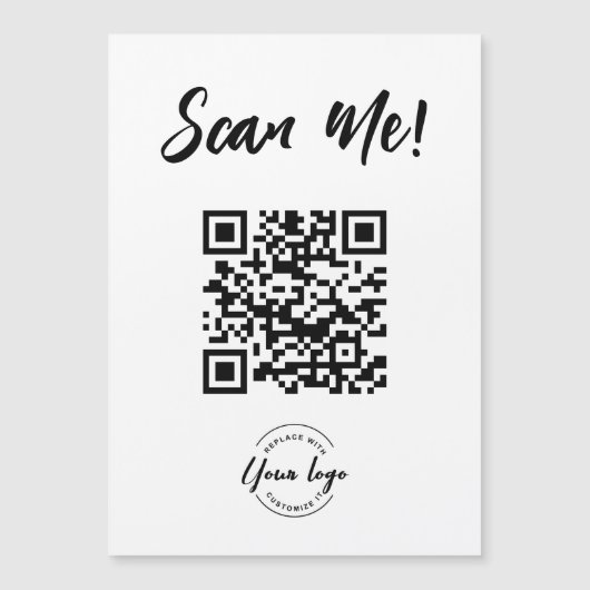 QR-Code Generator Scan Me Business-Logo Magnetkarte (Vorderseite)