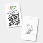 QR Code Generator und Ihr Logo, Name und Titel-ID Ausweis (Vorder- & Rückseite)