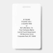 QR Code Generator und Ihr Logo, Name und Titel-ID Ausweis (Rückseite)