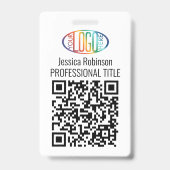 QR Code Generator und Ihr Logo, Name und Titel-ID Ausweis (Vorderseite)