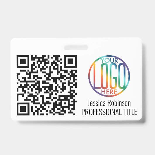 QR-Code-Generator und Ihre nicht-Foto-weiße Logo-I Ausweis (Vorderseite)