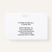 QR-Code-Generator und Ihre nicht-Foto-weiße Logo-I Ausweis (Rückseite)