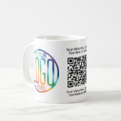 QR Code Generator und Werbung für Ihr Logo Kaffeetasse (Vorderseite Links)