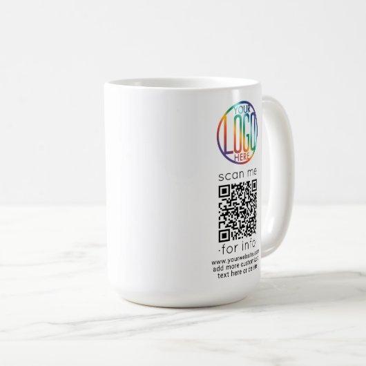 QR Code Generator und Werbung für Ihr Logo Kaffeetasse (VorderseiteRechts)