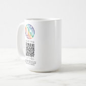 QR Code Generator und Werbung für Ihr Logo Kaffeetasse (Vorderseite Links)