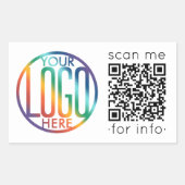QR Code Generator und Werbung für Ihr Logo Rechteckiger Aufkleber (Vorderseite)