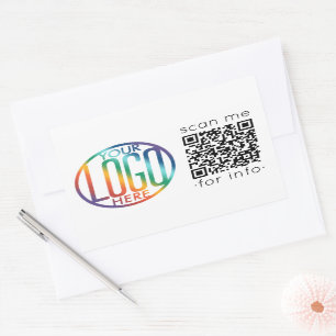 QR Code Generator und Werbung für Ihr Logo Rechteckiger Aufkleber