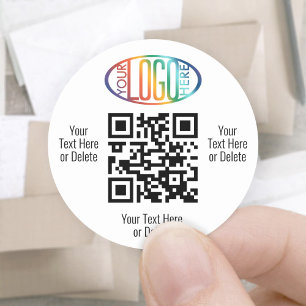 QR Code Generator und Werbung für Ihr Logo Runder Aufkleber