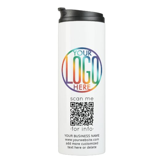 QR Code Generator und Werbung für Ihr Logo Thermosbecher (Nach rechts gedreht)