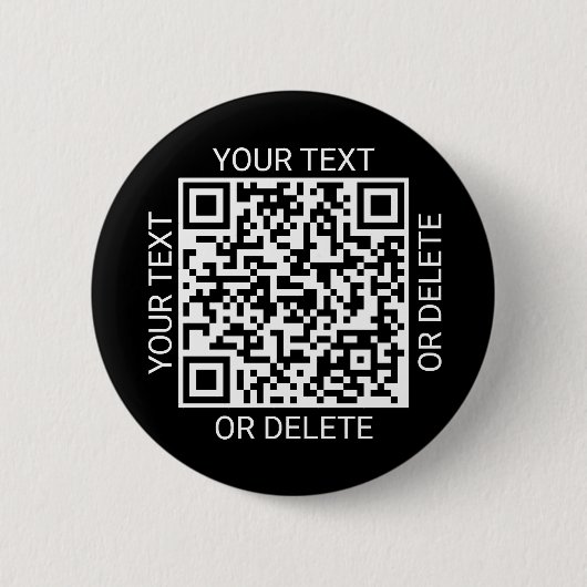 QR Code Generator Werbewebsite Einfach Schwarz Button (Vorderseite)